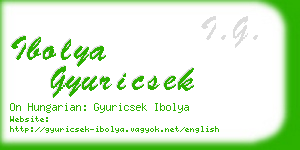 ibolya gyuricsek business card